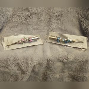 Floral Alligator Hair Clips (2)
